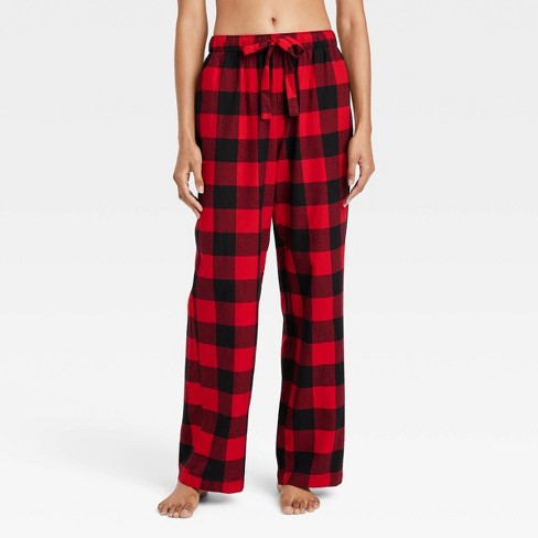 Women s Buffalo Check Flannel Pajama Pants Auden Red S Target