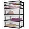 5 Drawer Wide Tower, with both Shallow and Deep Clear Plastic Drawers, Black - 4 of 4
