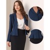 INSPIRE CHIC Women's Vintage Shawl Collar Long Sleeve Ruffle Hem Work Short Blazer - 2 of 4
