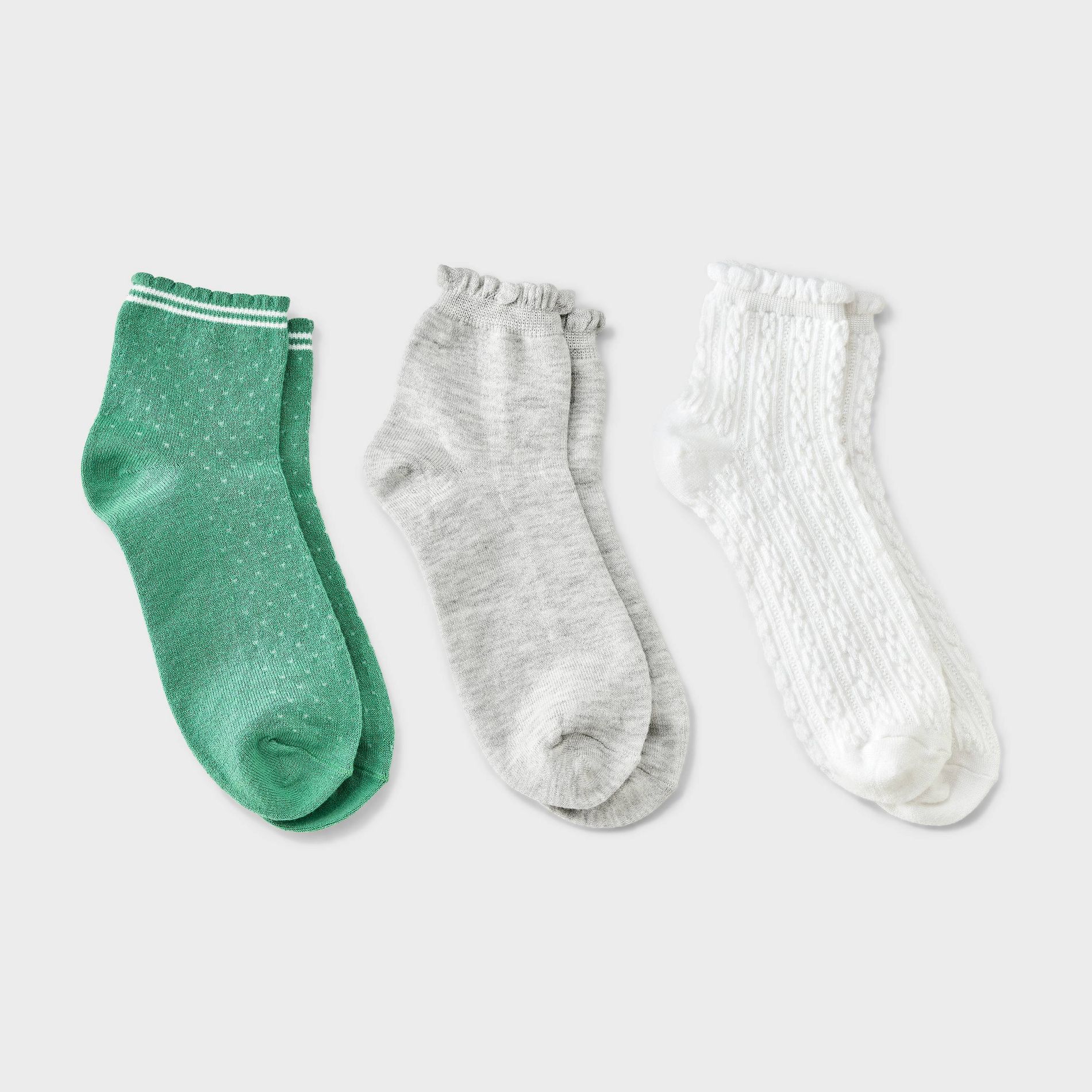 Women's 3pk Comfortwear Anklet Socks - Auden™ - Merry Green