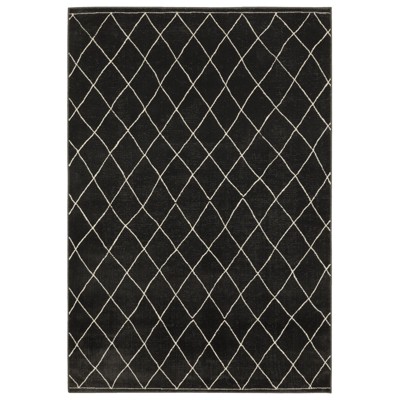 Oriental Weavers Raylan RAY12 Charcocal/Ivory Indoor Area Rug - 3'3" x 5'