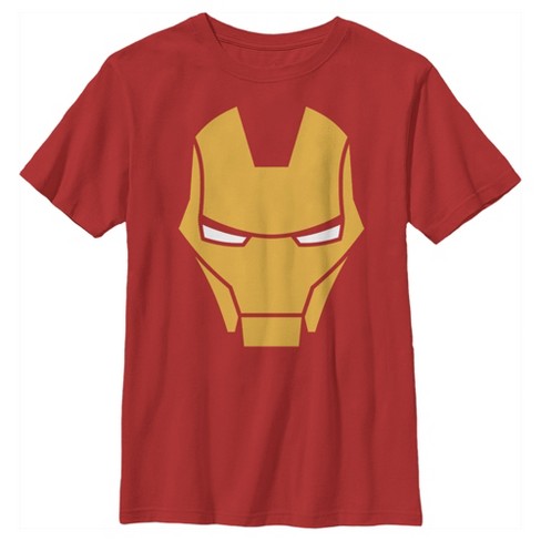 Boy s Marvel Iron Man Helmet T Shirt Red Small