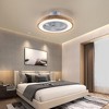 YIYIBYUS Modern Wood Enclosed LED Diammable Caged Ceiling Fan With Remote Control - 2 of 4