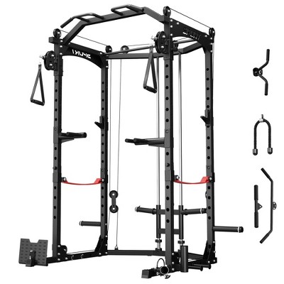 WhizMax Power Rack, 1600LBS Capacity Squat Rack for Home Gym with Cable Crossover, Pull-up Bar, Multifunctional Home Gym Equipment