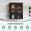 NicBex 25.9 Inch Bathroom Wall Cabinet Medicine Storage Organizer with Brown Glass Doors and Open Shelf for Bathroom,Kitchen,Dining Room - 3 of 4