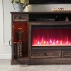 OKD 70" Fireplace TV Stand for 80 Inch TV, Farmhouse TV Stand w/Door & Drawers, Dark Rustic Oak - 4 of 4