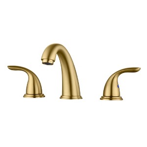 Sumerain  8 inch Widespread Bathroom  Faucet, Stainless Steel 304  Vanity Faucet, Brushed Gold - 1 of 4