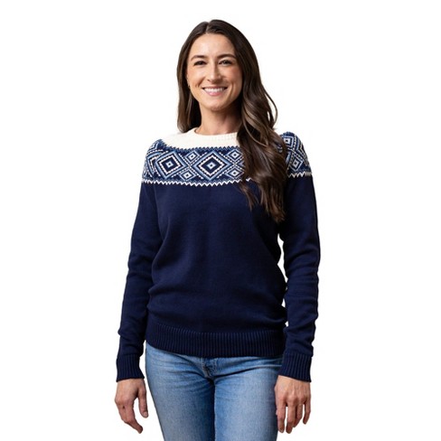 Hope & Henry Women's Organic Long Sleeve Fair Isle Raglan Sweater - image 1 of 4