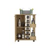Kitchen Cart with 2 Open Liquor Bottle Shelves and Four Casters - 2 of 4