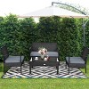 Tangkula 4PCS Rattan Wicker Outdoor Patio Conversation Set Cushioned Sofa Coffee Table - 3 of 4