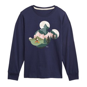 Boys' - Disney - Mickey Head Nature Fill Long Sleeve Graphic T-Shirt - 1 of 4