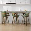 Bekrvio 26" Swivel Counter Height Bar Stools Set of 1/2/3/4,Faux Leather Upholstered Bar Chairs with Back & Arm for Kitchen Island,Black - 3 of 4