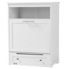 PawHut Pet Feeder Station Storage Cabinet, Dog Food Storage Container with Dog Raised Bowls and Hanger for Feeding & Watering Supplies, White - 4 of 4