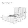 CAVINAS Queen Size Platform Beds, Corduroy Upholstered Bed Frame with Vertical Stripe Wingback Headboard and High Footboard - 4 of 4