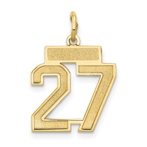 Black Bow Jewelry 14k Yellow Gold, Jersey Collection, Small Number 27 Pendant - 1 of 4