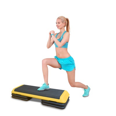 Dexmalle Adjustable Aerobic Step Workout Step with 4 Risers Fitness