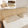 Rattan Bed Frame  Bed Frame with 2 Drawers, Wooden Platform Bed with Rattan Headboard, Led Lights - 4 of 4