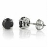 Pompeii3 2 1/2ct Black Diamond Screw Back Studs Womens Earrings 14K White Gold - 2 of 4