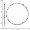 Black Bow Jewelry 2mm x 49mm 14k White Gold Polished Round Endless Hoop Earrings - 4 of 4