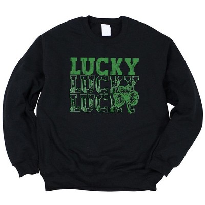 Simply Sage Market Women's Graphic Sweatshirt Bold Green Lucky Stacked