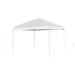 Flash Furniture 10'x10' White Outdoor Pop Up Event Slanted Leg Canopy Tent with Carry Bag