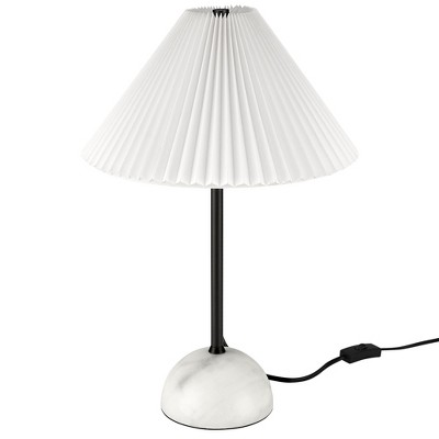 Modway Illusion Table Lamp – Black Dome Shade with Marble Base, Modern Desk or Nightstand Lighting Accent