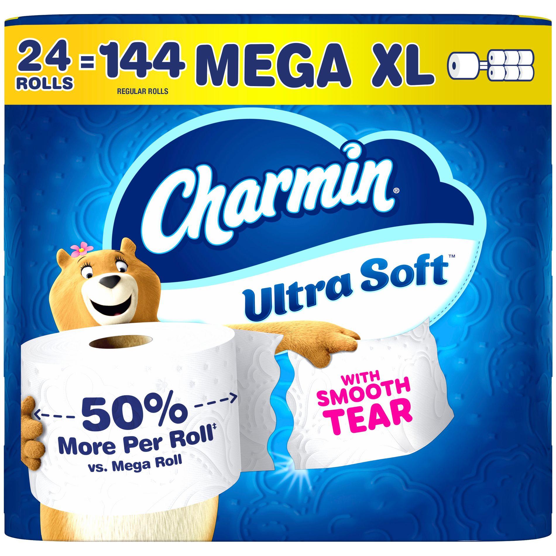 Charmin Ultra Soft Toilet Paper - 24 Mega XL Rolls: No Fragrance Added, Dye-Free, Non-Toxic