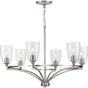 Progress Lighting Parkhurst 6-Light Chandelier, Brushed Nickel, Glass Shades - 1 of 1
