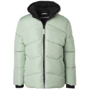 Pink Platinum Big Girl Faux Memory Puffer Jacket with Reflective Details - 1 of 2