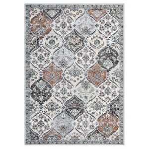 Washable Large Floral Print Living Room Bedroom Rugs, Vintage Non Slip Floor Carpet for Dining Room Office - 1 of 4