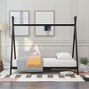 CAVINAS Tent-Shaped Bed Twin Size Modern Metal Bed Frame with Steel Slats and Triangle Bracket for Bedroom - 2 of 4