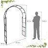 Outdoor Metal Garden Arch, Lawn Arbor with Stakes, Garden Arch Arbor Trellis for Climbing Plants, Roses, Vines, Wedding Archway Decor - 3 of 4