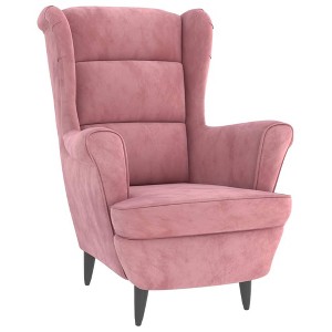 vidaXL Armchair in Retro Pink Velvet – Stylish Living Room Seating - 1 of 4