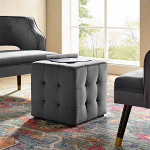 Contour Tufted Button Cube Performance Velvet Ottoman - Modway - 1 of 4