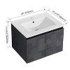 48''/24"/30"W Floating Wall-Mounted Bathroom Vanity with Unique Pattern Finish & Soft-Close Cabinet Door 4S - ModernLuxe - 4 of 4