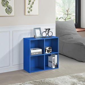 Kings Brand Furniture George 4-Cube Storage Organizer With Stylish Square Wood Shelves For Bedroom, Cozy Nursery, Or Modern School - 1 of 4