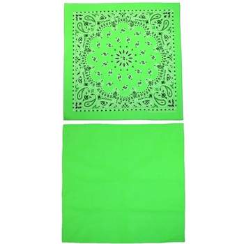 CTM Cotton Solid and Paisley Print Neon Bandana Kit (Pack of 2)