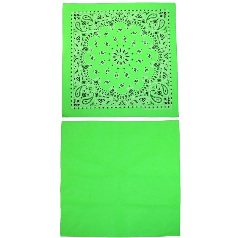 CTM Cotton Solid and Paisley Print Neon Bandana Kit (Pack of 2), 1 of 2