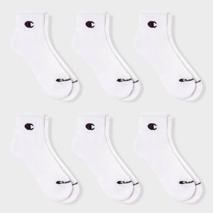 Champion Iconic Essentials Men's 6pk Cushion Quarter Socks - 6-12 - 1 of 4