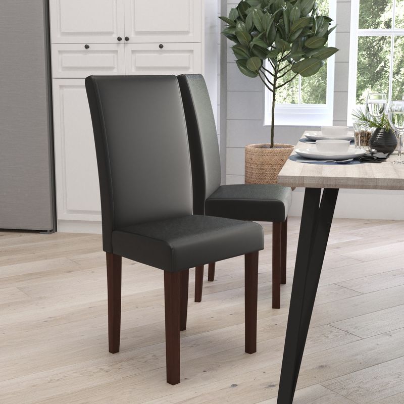 Merrick Lane Mid-Century Panel Back Parsons Accent Dining Chair, 3 of 13
