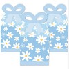 Big Dot of Happiness Blue Daisy Flowers - Square Favor Gift Boxes - Floral Party Bow Boxes - Set of 12 - 2 of 4