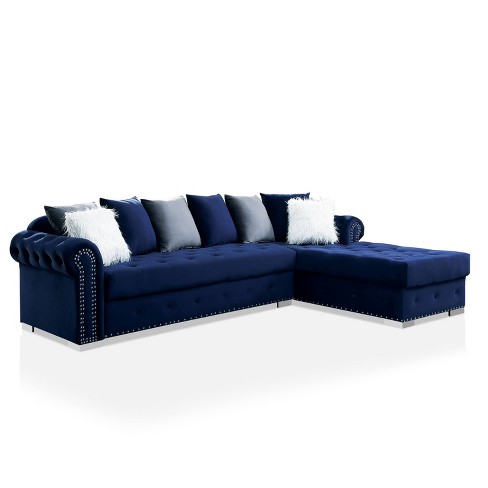 Royal blue deals tufted sectional