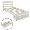 Platform Twin Bed Frame with Storage Drawer and Wood Slat Support No Box Spring Needed - 3 of 4
