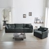2-Piece Chenille Upholstered Sofa Set, 1+3 Seater Modular Living Room Sectional Couch, Deep Seat Modern Sofa for Apartment and Home - 2 of 4