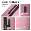 Syemin Luggage 3 Piece Set Suitcase Spinner Hardshell Lightweight TSA Lock Luggage Sets ABS Hardshell 3pcs Luggage, Pink, 20.87"*11.61"*30.31" - 3 of 4