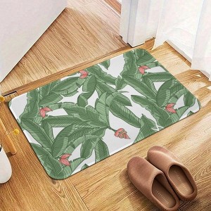 Banana Leaves Bathroom Rugs Winter Bath Mat Absorbent Non Slip Bathroom Mat Christmas Soft Floor Carpet 16x20 Inches - 1 of 1