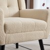 CAVINAS Modern Linen-Blend Upholstered Accent Chair with Metal Legs,Luxury Armchair for Living Room,Bedroom - 4 of 4
