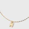 14K Gold Dipped Enamel "N" Initial Pendant Necklace - A New Day™ Gold/White - 4 of 4