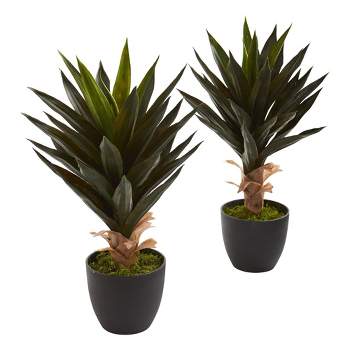 Nearly Natural 20-in Agave Artificial Plant (Set of 2)"