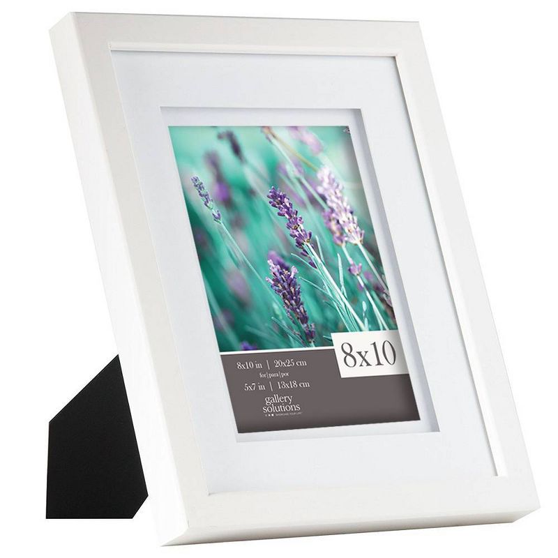 Gallery Solutions 8&#34;x10&#34; White Tabletop Wall Frame with Double White Mat 5&#34;x7&#34; Image, 2 of 6